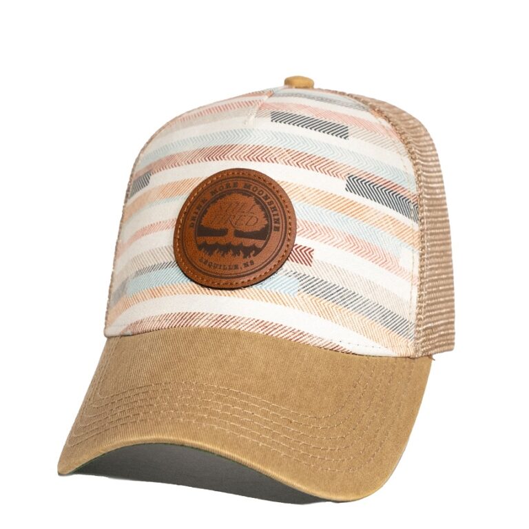 Beige Mesh Back Hat with custom Still Fired leather patch